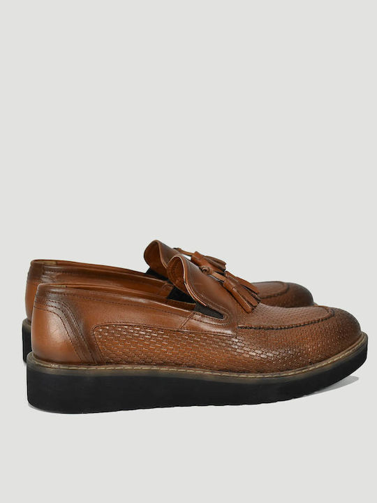 Δερμάτινα Ανδρικά Loafers σε Καφέ Χρώμα