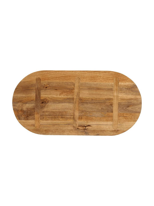 vidaXL Oval Table Surface made of Solid Wood Brown 120x60x3.8cm 370160 1pcs