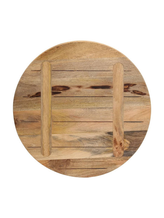 vidaXL Round Table Surface made of Solid Wood Brown 40x40x2.5cm 370001 1pcs