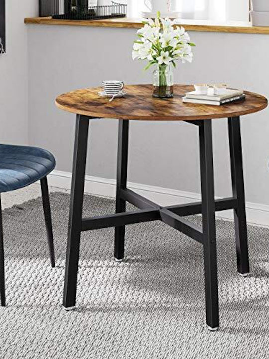 Table Kitchen Wooden with Metal Frame 80x75cm