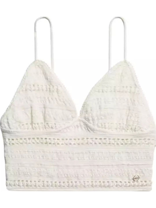 D3 Ovin Women's Blouse Cotton with Lace Off White