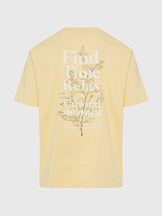 Funky Buddha Herren T-Shirt Kurzarm Gelb