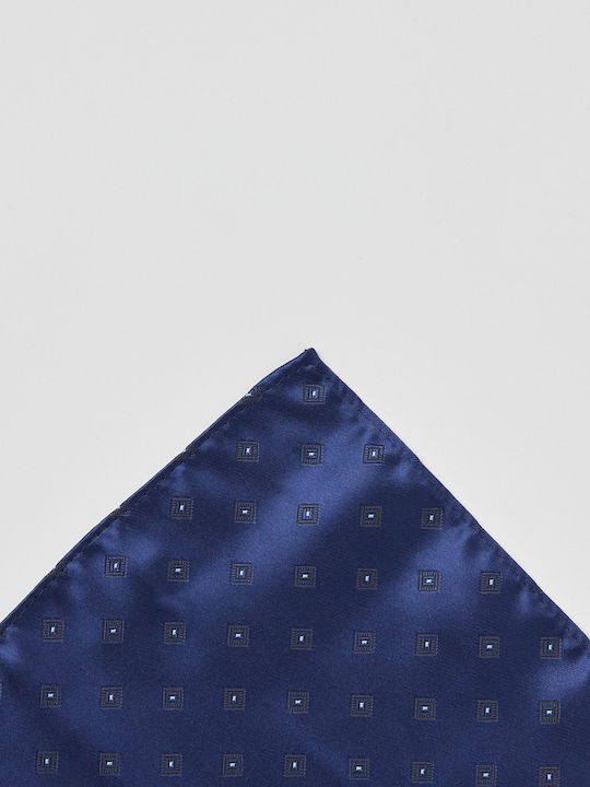 Blue Pocket Square with Micro Patterns by Aristoteli Bitsiani