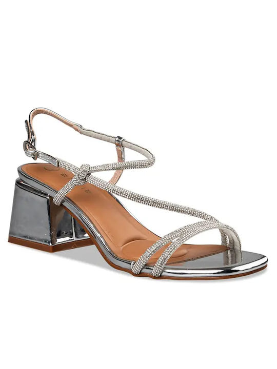 Envie Shoes Damen Sandalen in Silber Farbe