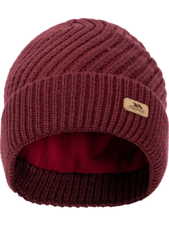 Pom Pom Beanie Frauen Beanie Gestrickt in Burgundisch Farbe