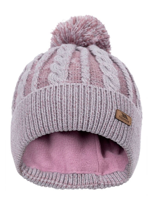 Trespass Pom Pom Beanie Fleece Beanie Knitted in Pink color