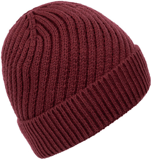 Pom Pom Beanie Frauen Beanie Gestrickt in Burgundisch Farbe