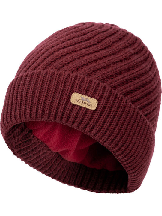 Pom Pom Beanie Frauen Beanie Gestrickt in Burgundisch Farbe
