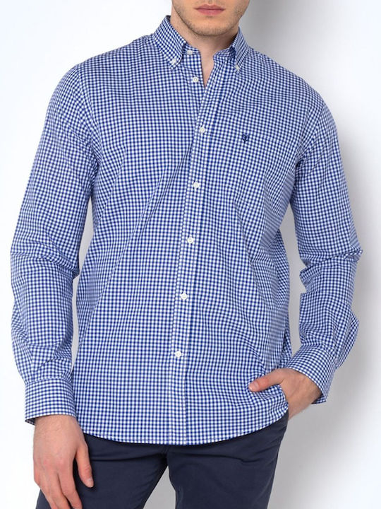 The Bostonians Men's Shirt Long Sleeve Cotton Blue