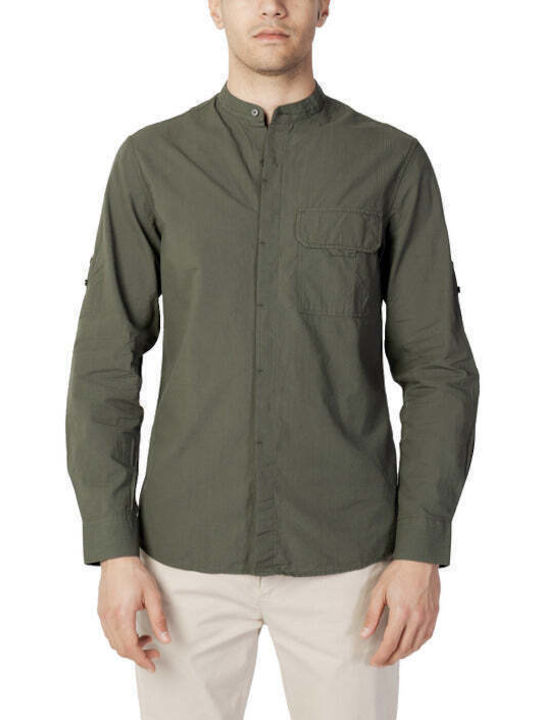 Antony Morato Men's Shirt Long Sleeve Cotton Green