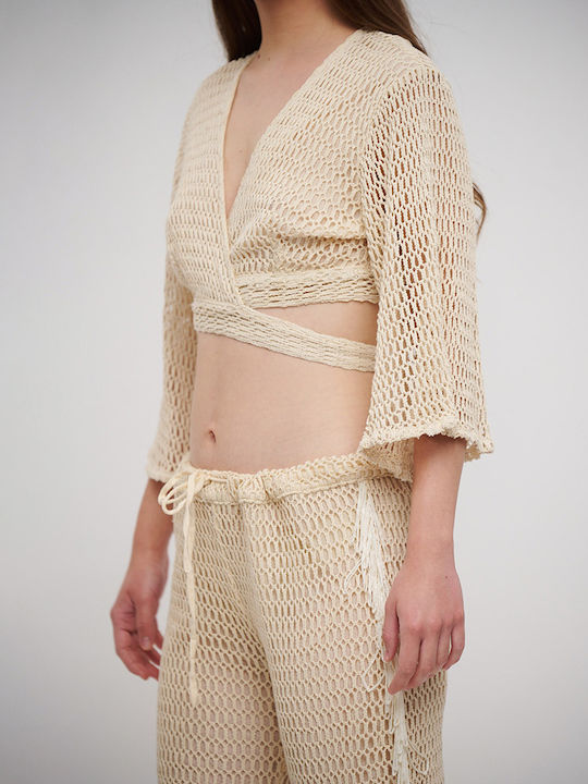 Ble Resort Collection Γυναικείο Τοπ Παραλίας Μπεζ