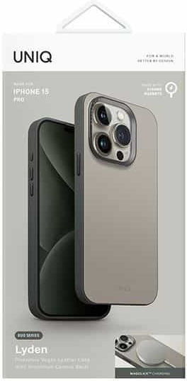 Uniq Lyden Ds iPhone 15 Pro 6.1" Magclick Ladehülle Beige-Grün Moos/Ivory-Moosgrün