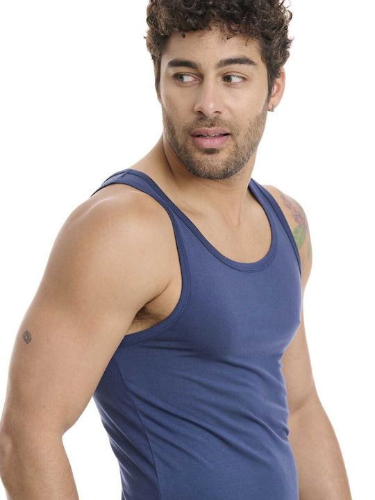Men's Undershirt Sleeveless in Navy Blue Color