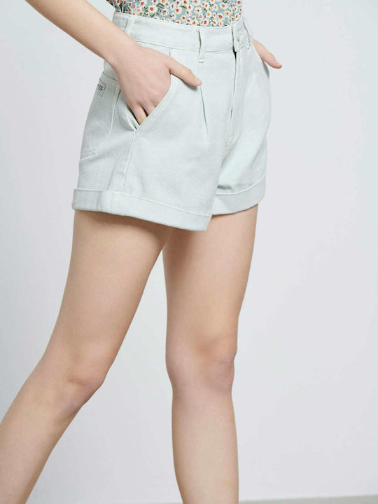 Funky Buddha Women's Jean High-waisted Shorts Misty Blue