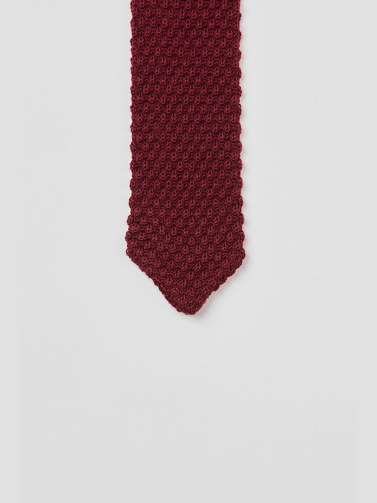 Aristoteli Bitsiani Men's Tie Wool Knitted in Burgundy Color