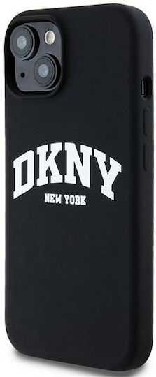 Dkny Hülle für iPhone 14, kompatibel mit Magsafe, Dkhmp14ssnyach Dkny Hc Magsafe Silikon in Weiß mit Arch-Logo, Schwarz