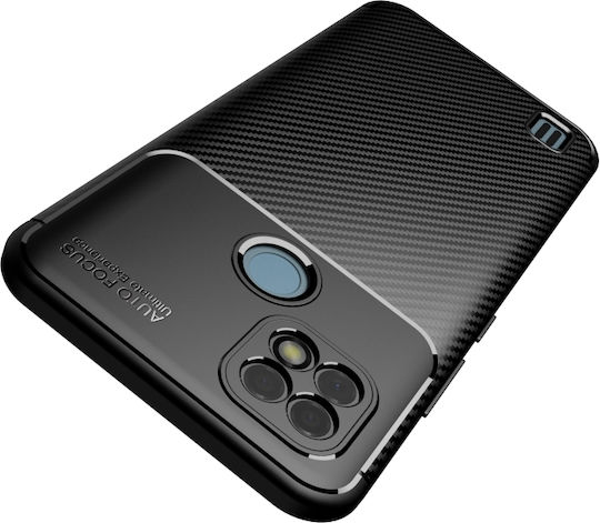 Schockabsorbierende TPU-Hülle für Oppo Realme C21 Carbon Fiber Schwarz