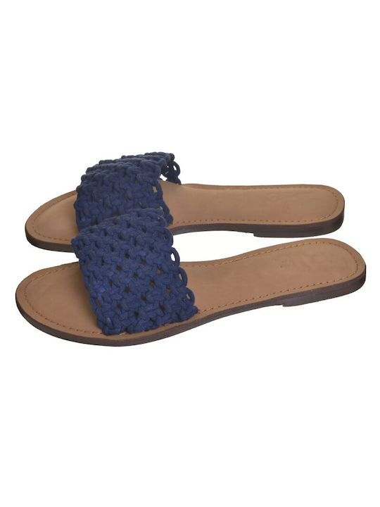 Ble Σανδαλι Δερματινο Macrame Μπλε Eu 38
