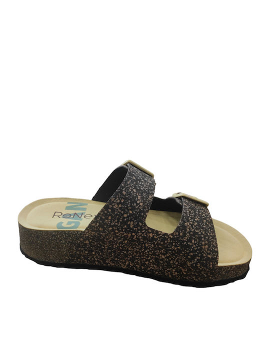 Flache Sandalen für Damen in Schwarz Farbe