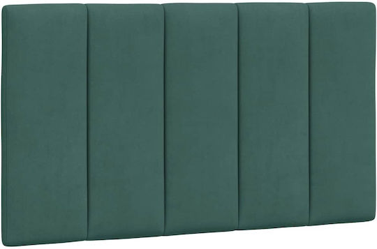 Single Upholstered Bed with Fabric Dark Green with Slats and Mattress 80x200cm