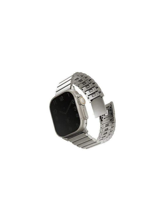 Uniq Strap Strova Mag Apple Watch 42/44 45/49mm Serie 1 2 3 4 5 6 7 8 9 SE SE2 Ultra Ultra 2 Edelstahl Titan Silber Schatten