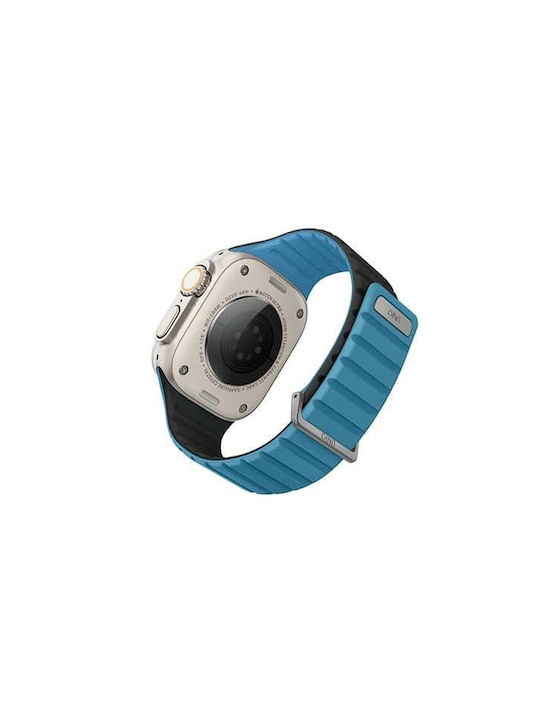 Uniq Revix Evo Apple Watch Series 1 2 3 4 5 6 7 8 9 Se Se2 Ultra Ultra2 42 44 45 49mm Reversible Magnetic Strap Blue-Black/Pacific