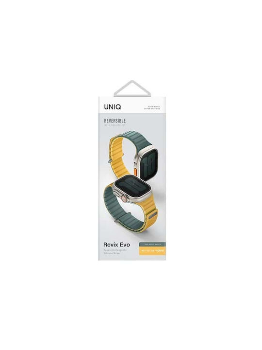 Einzigartiger Riemen Revix Evo Apple Watch Serie 1 2 3 4 5 6 7 8 9 Se Se2 Ultra Ultra2 42 44 45 49mm Wendbarer Magnetischer Grün-Verbrannt Gelb