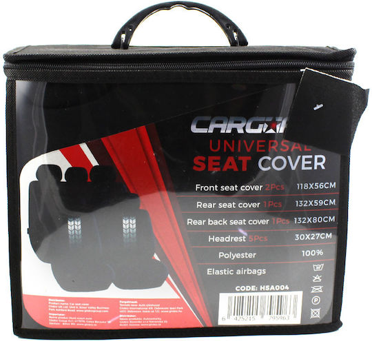 CarGuard Set Spătare Auto Poliester Negru