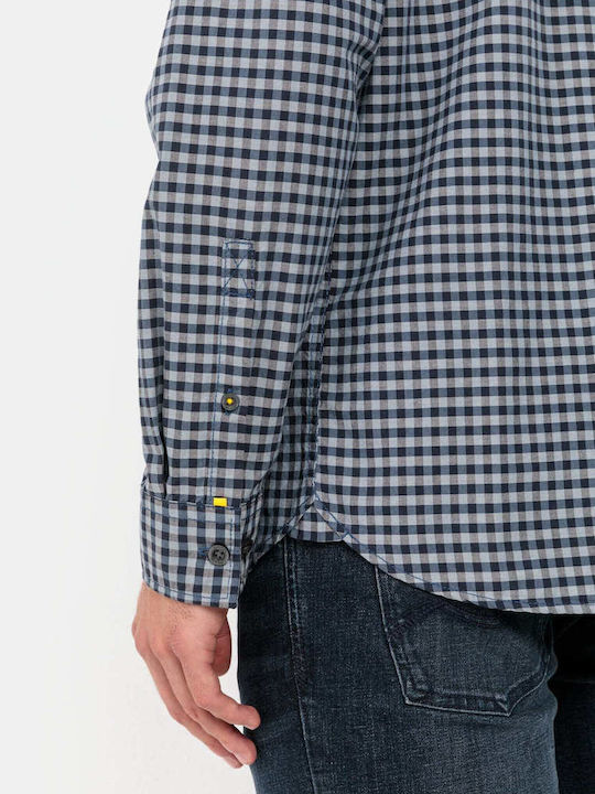 Long Sleeve Shirt in Regular Fit Blue Check