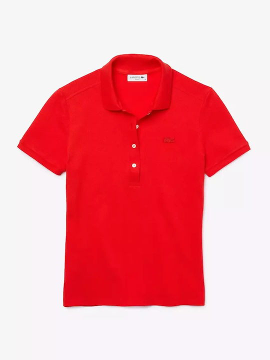 Damen Polo Bluse Kurzarm Orange