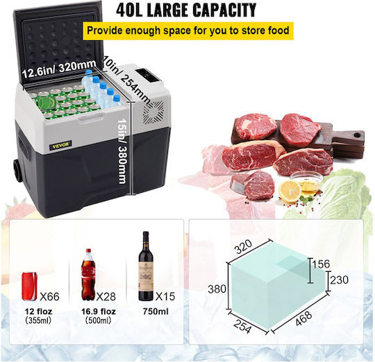 Vevor Portable Fridge 40L 220V Black