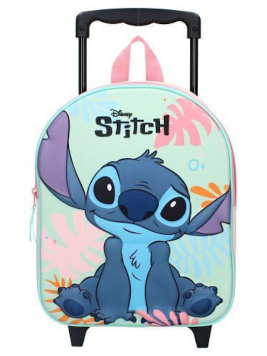 Disney Stitch 3d Σχολική Τσάντα Τρόλεϊ Νηπιαγωγείου Πολύχρωμη