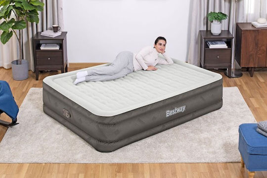 Bestway Inflatable Sleeping Mattress with Built-in Electric Pump Air mattress Fortech 203x152x46εκ. Gray