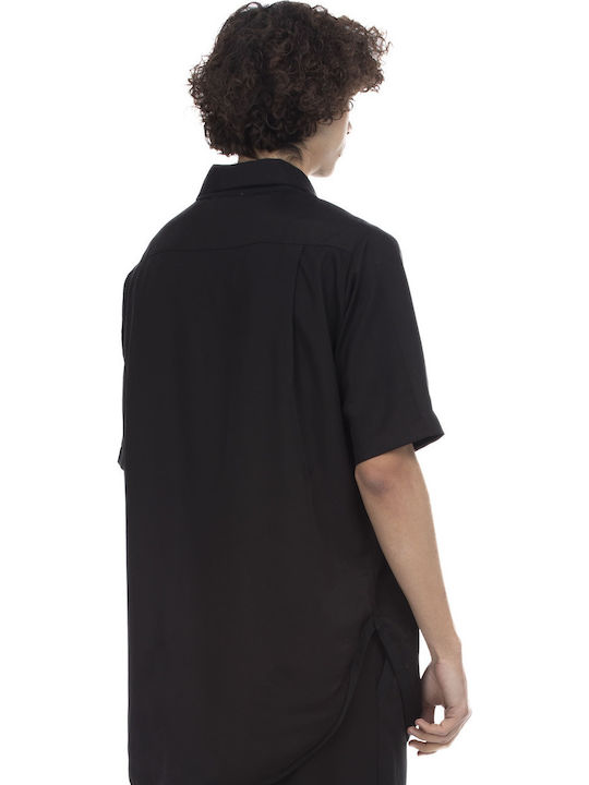 Κοντομάνικο Βαμβακερό Πουκάμισο Black