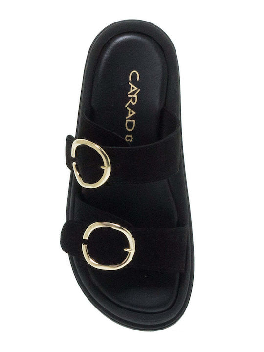 Carad Shoes Suede Women's Sandals Black