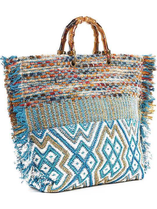 Green Women's Beach Bag 14-0255 Cotton Blue