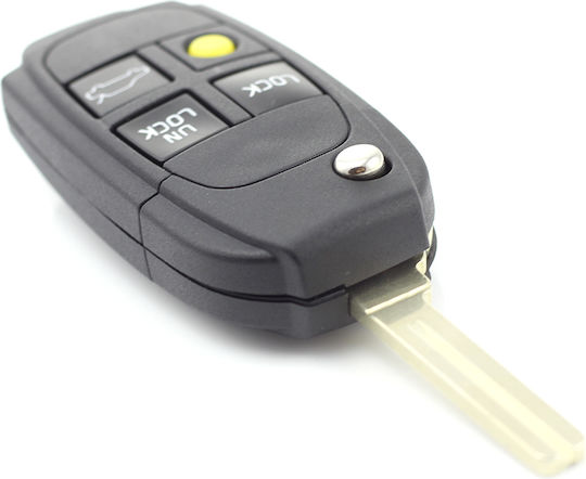 CarGuard Carcasă cheie auto cu lamă cu 4 butoane pentru Volvo