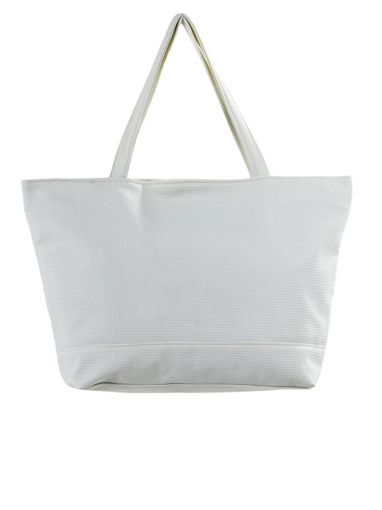 Miami Beach Stoff Strandtasche Weiß Miami Beach Stoff Strandtasche Weiß