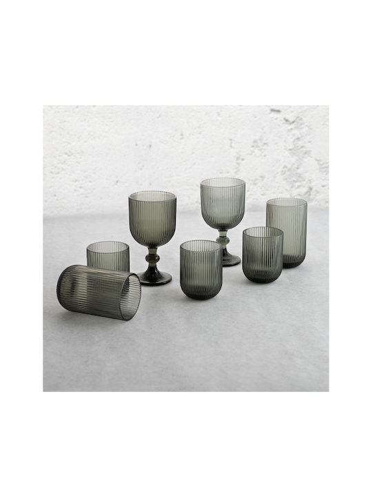 Bidasoa Glass Set for White Wine made of Glass in Gray Color Stacked 370ml 6pcs