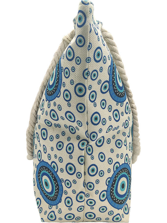 Gift-Me Beach Bag from Canvas with Wallet Blue