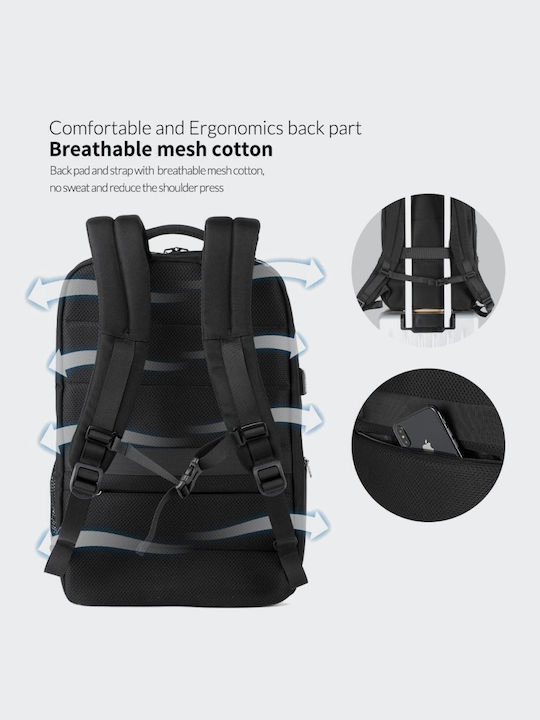 Tigernu Wasserdichte Rucksack für Laptop 17 mit USB-Anschluss in Schwarz Farbe T-B3143XL-Schwarz
