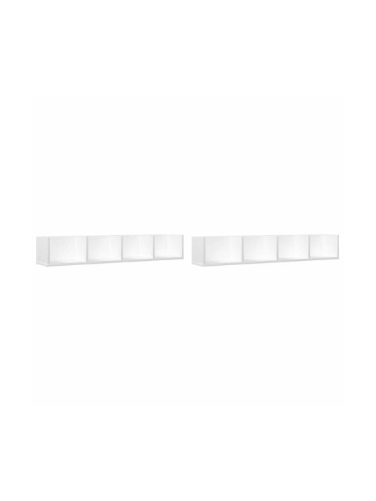 Shelves Wall White 2pcs 99x18x16.5cm