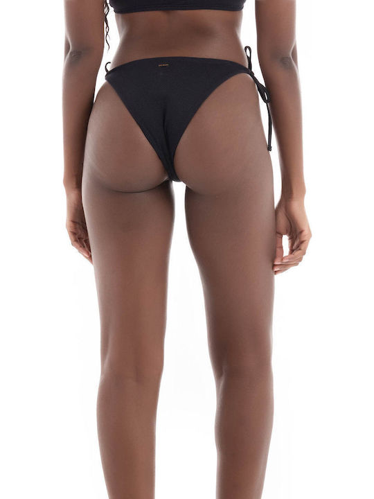 Bikini Slip με Κορδονάκια Μαύρο