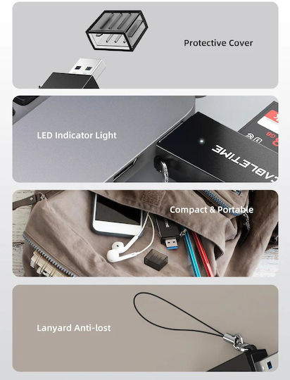 Cabletime Card Reader USB 3.0 για SD/microSD