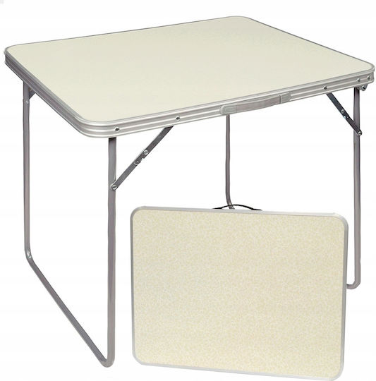 Faltbarer Touristentisch Zola, stabile rutschfeste Beine, Aluminiumgestell, 80x60x70 cm