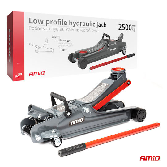AMiO Hydraulic Carriage Jack with Lifting Capacity up to 37.5cm and Weight Capacity up to 2 Tons