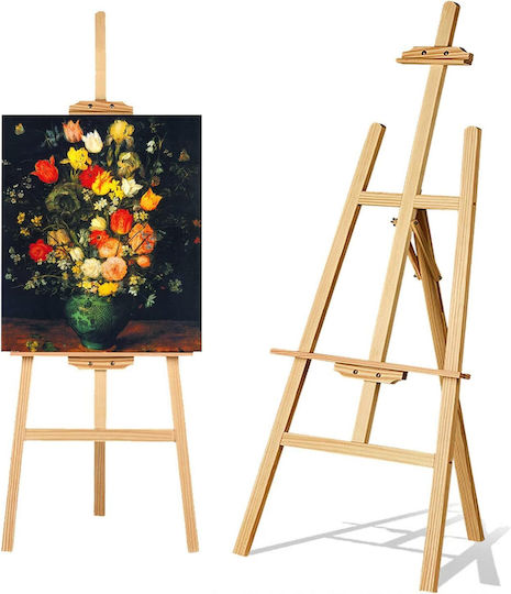 Easel din lemn Zola, reglabil pe lățime și unghi, pliabil, 170 x 56 x 75 cm