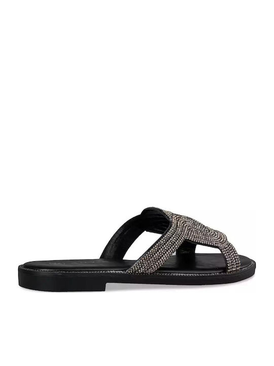 Flache Sandalen für Damen in Schwarz Farbe