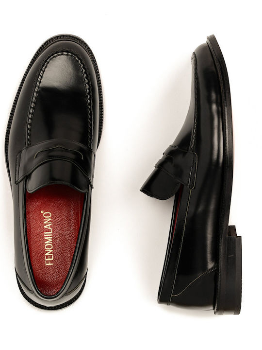 Fenomilano Men's Leather Loafers Black