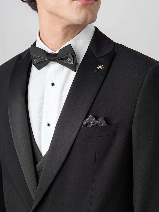 Costum Bărbați Cu vestă Negru